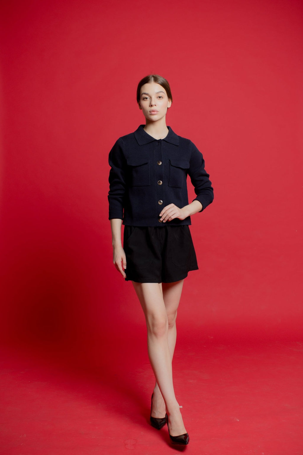 Annelise Knit with Two Pockets | Navy - ROENE