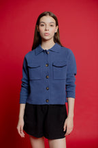 Annelise Knit with Two Pockets | Denim Blue - ROENE