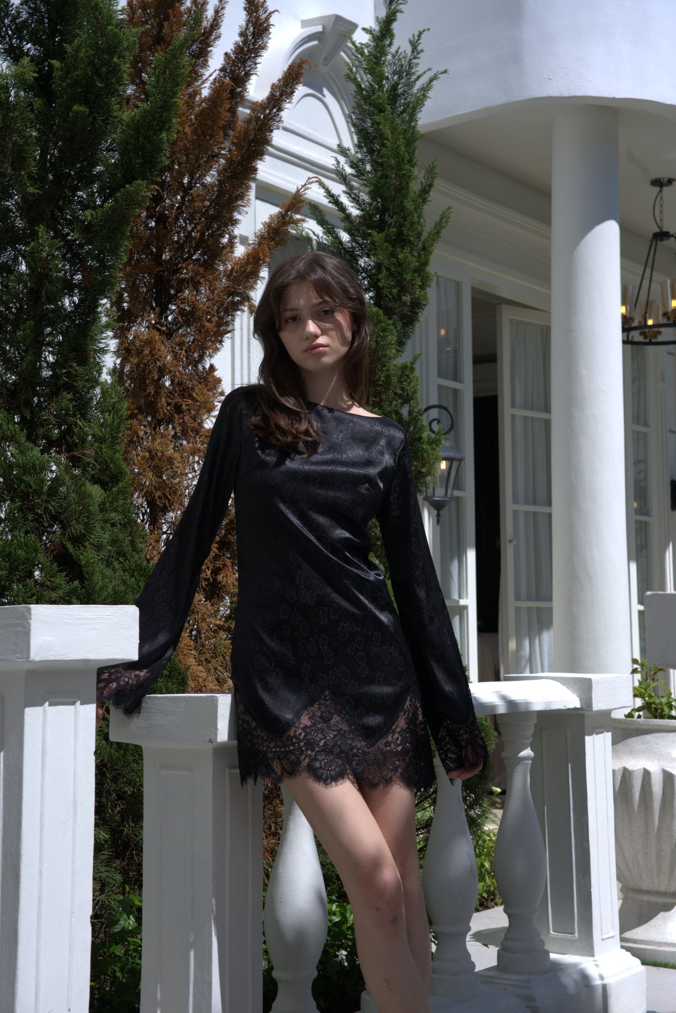 Carolynn Silk Dress - Black | - ROENE