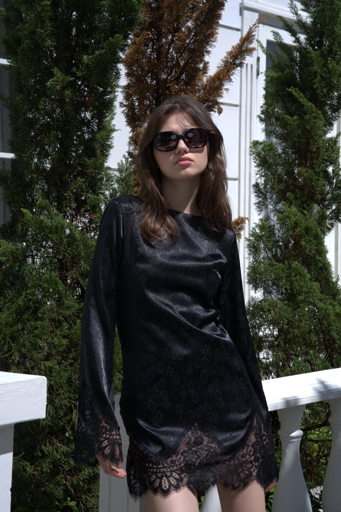 Carolynn Silk Dress - Black | - ROENE